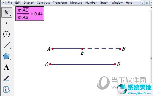 几何画板怎么在两线段上画点使比值相等