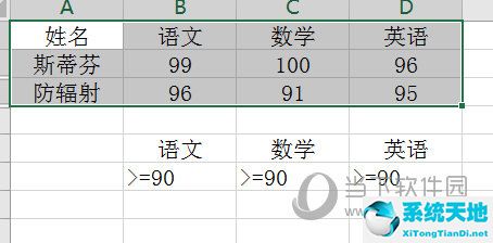 Excel2016高级筛选结果