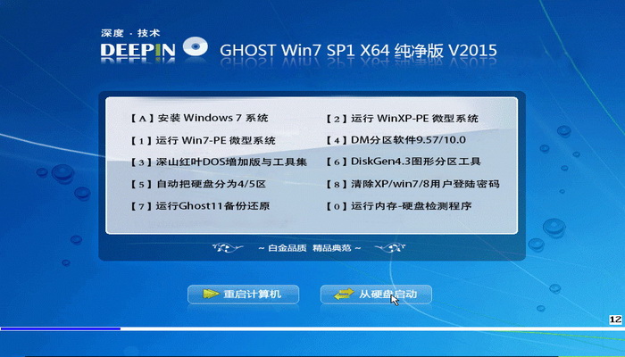 深度技术 GHOST WIN7 SP1 64位纯净版V2015.02