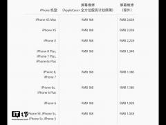 苹果公布iPhone XS/XS Max官方维修价