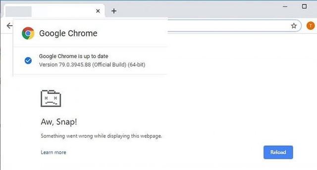 Chrome 79依然存在Aw, Snap!崩溃问题