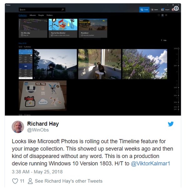 Win10 1803迎来微软照片UWP时间线功能1.jpg
