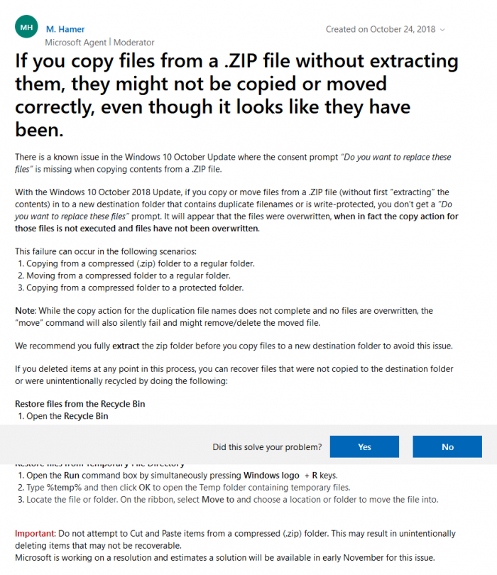 微软承认Win10 1809解压ZIP会覆盖同名文件现象3.png