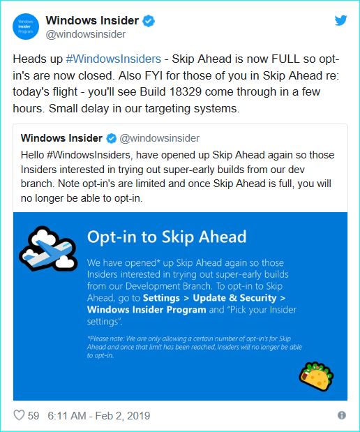 Windows 10 19H2 Skip Ahead报名选项已关闭2.jpg