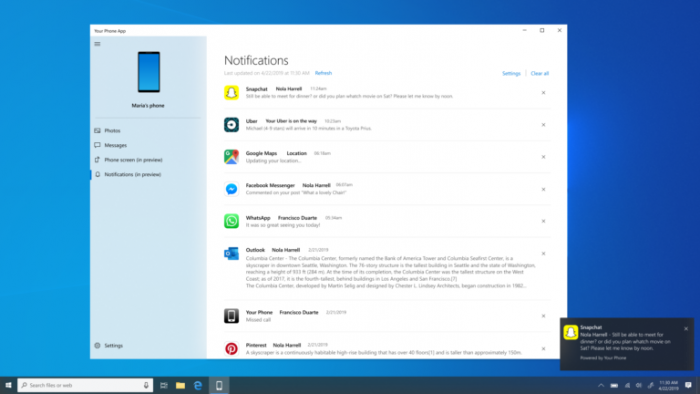 Win10 Build 18885更新：Your Phone支持简体中文4.png