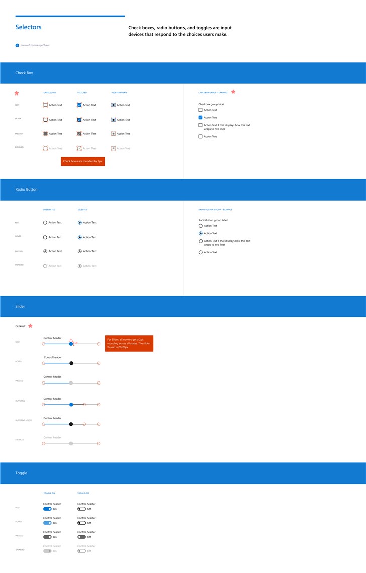 微软发布Windows 10圆角元素和圆角按钮示例