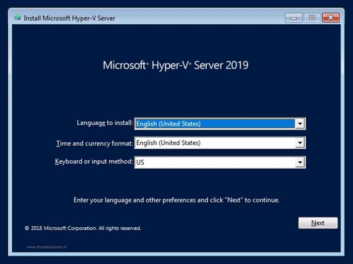 微软正式发布Hyper-V Server 2019