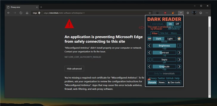 Win10 Chromium版Edge浏览器改进Dark模式