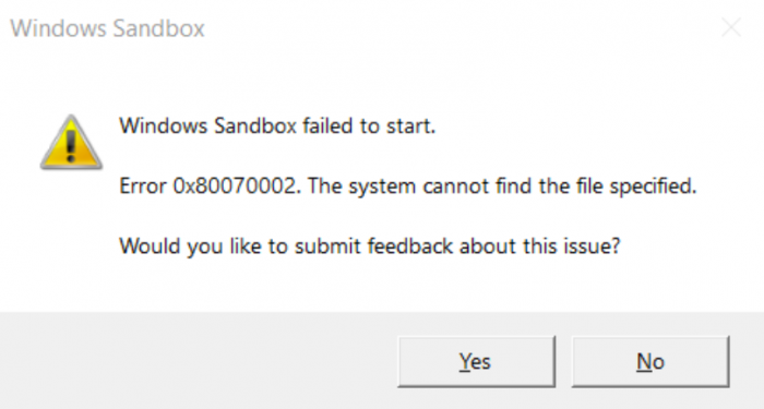 Win10五月更新（Version 1903）更新导致Sandbox无法正常运行