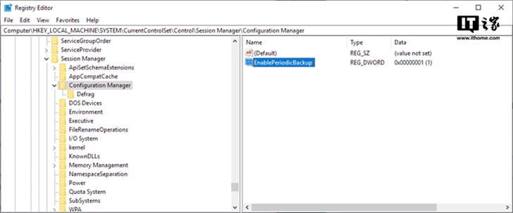 微软自Win10 1803起关闭注册表自动备份功能