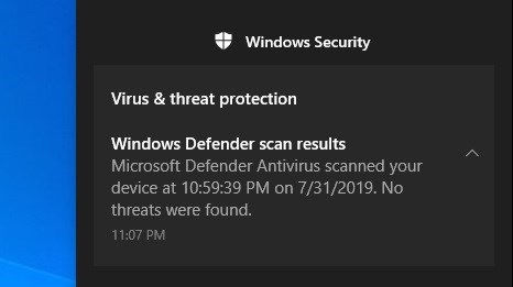 Win10 20H1中Windows Defender重新定义名称