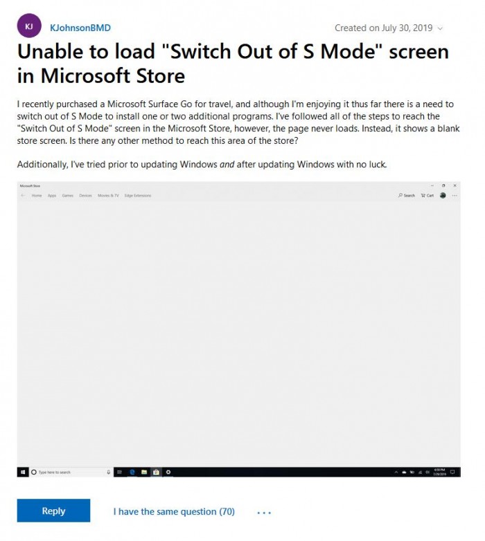 Windows 10出现暂时无法退出S Mode现象1.jpg