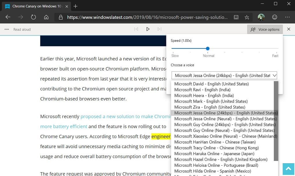 Win10 Edge Canary