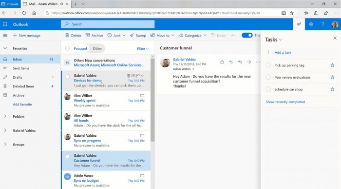 Outlook.com Fluent风格设计