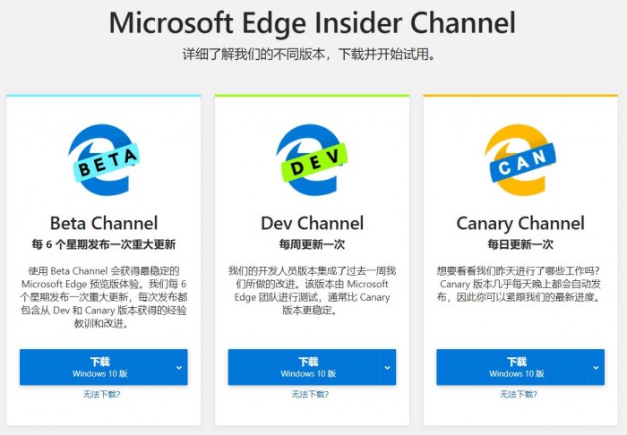 Win10 Chromium Edge可能用于Win10 20H1