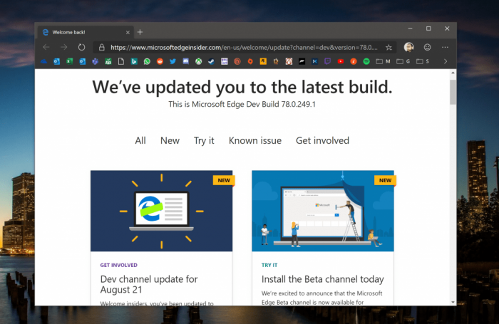 Win10 Edge Dev发布更新