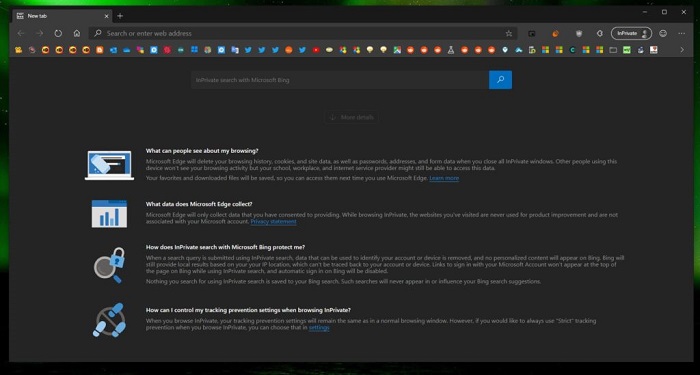 Win10 Edge浏览器调整InPrivate 隐私浏览界面