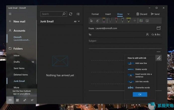 Win10 Mail应用引入Writing Canvas功能