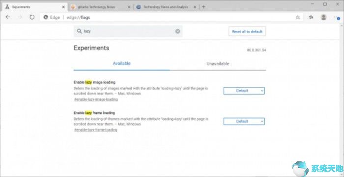 Win10 Edge浏览器启用惰性加载功能