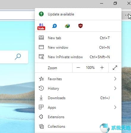 Win10 Edge菜单显示更新通知