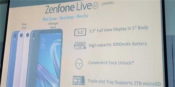Zenfone Live L1发布：18:9屏