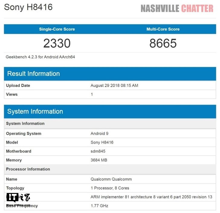 索尼Xperia XZ3手机现身GeekBench.jpg