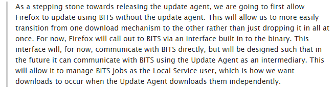 Firefox 68浏览器将开始使用Microsoft BITS提供更新