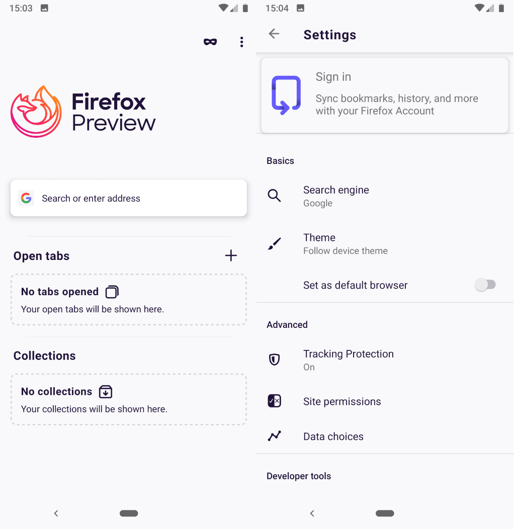 Mozilla发布Firefox Preview 1.1.0第二次更新