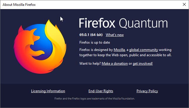 Firefox 69更新