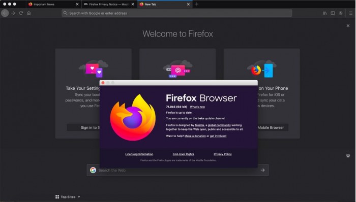 Firefox 71发布Beta 5更新