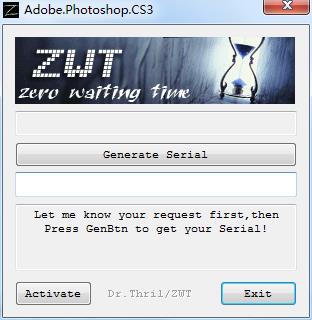 Adobe Photoshop CS3注册机（附序列号）