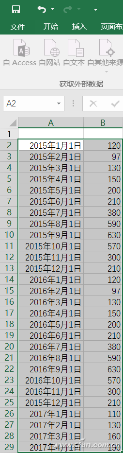 Excel在2016版本中数据预测功能的使用技巧1.jpg