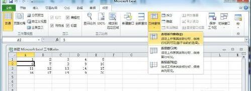 冻结excel2010窗口(3)