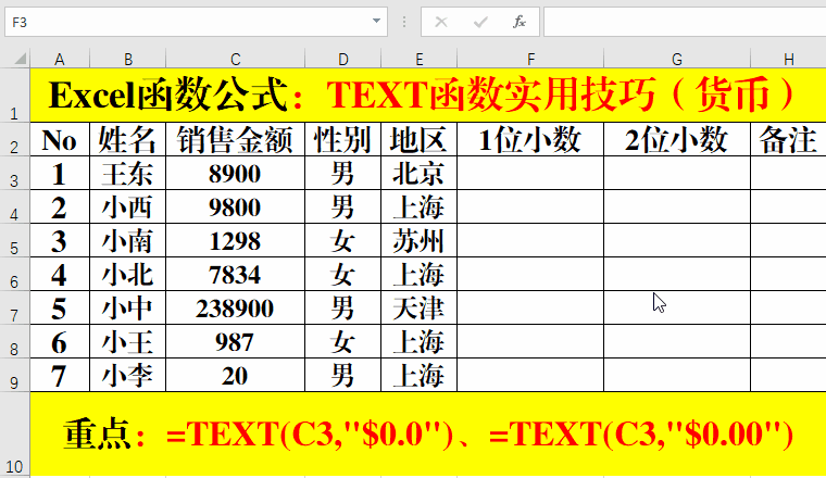 Excel函数公式：详解TEXT函数6大技巧