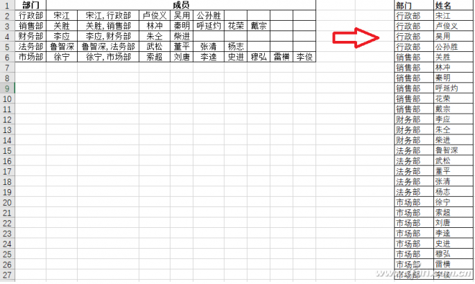 office2013下如何让Excel与Word多列数据并一列