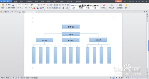 WPS Office 2013绘制组织结构图的做法教程