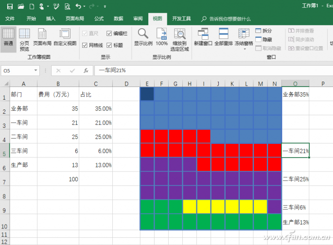 颜色制作占比堆积图08