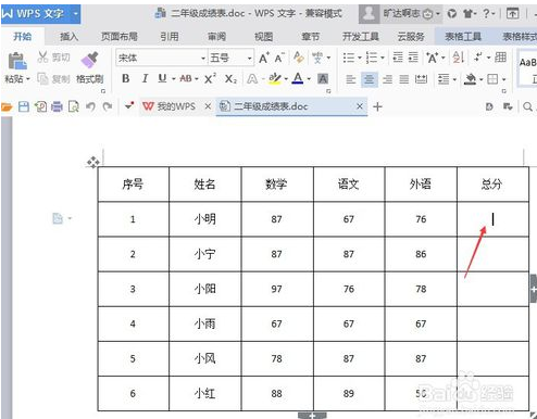 wps word中表格怎么求和怎么操作