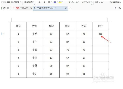 wps word中表格怎么求和怎么操作