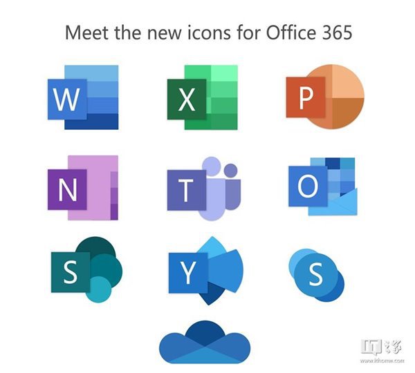 微软 Office 365 全新图标，及使用方法