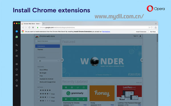 Opera安装Chrome扩展程序
