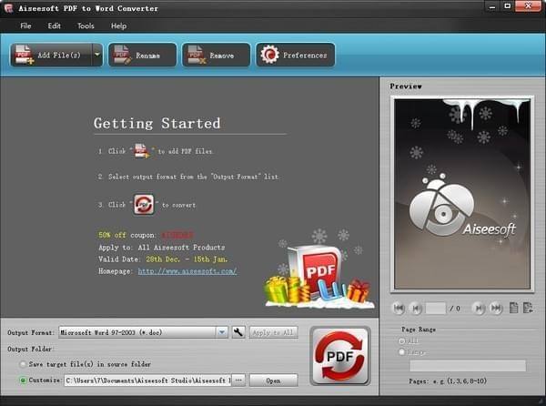 Aiseesoft PDF to Word Converter PDF转换器安装方法
