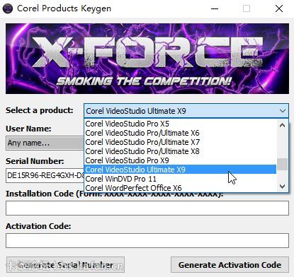 corel 会声会影X9注册机使用教程分享
