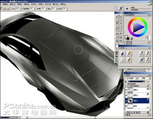 使用Corel painter绘制跑车的教程
