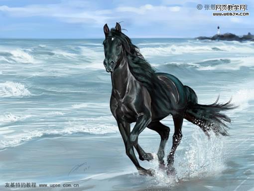 使用Corel Painter 2016绘制海边跑马