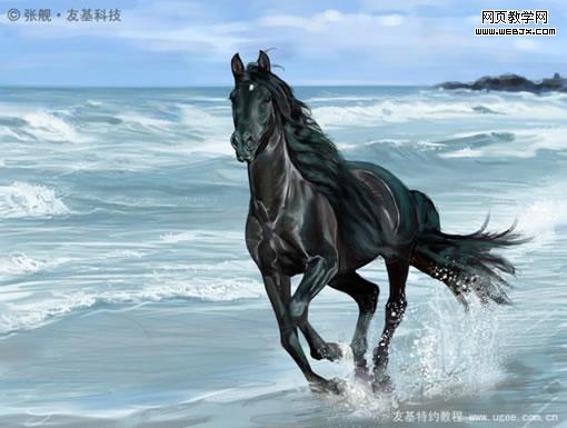 使用Corel Painter 2016绘制海边跑马