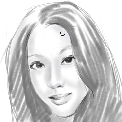 如何借助painter绘画软件绘制美女素描肖像的方法(图14)