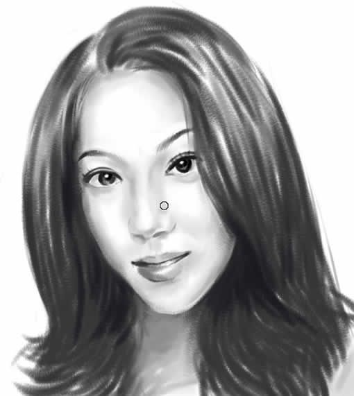 如何借助painter绘画软件绘制美女素描肖像的方法(图25)