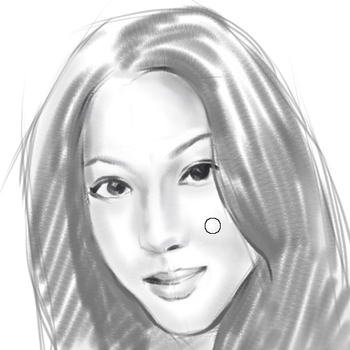 如何借助painter绘画软件绘制美女素描肖像的方法(图17)