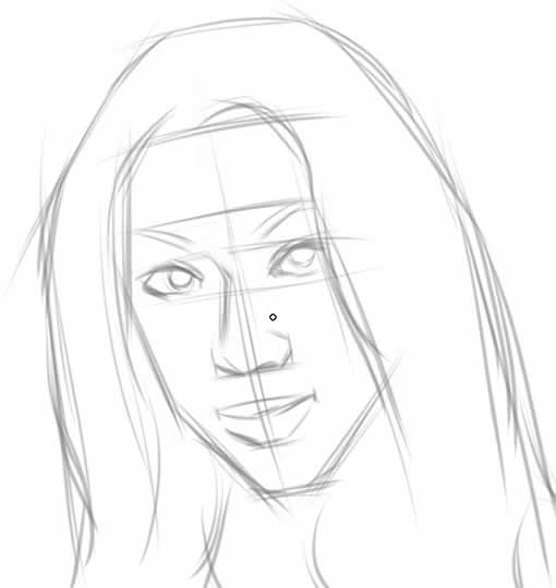 如何借助painter绘画软件绘制美女素描肖像的方法(图6)